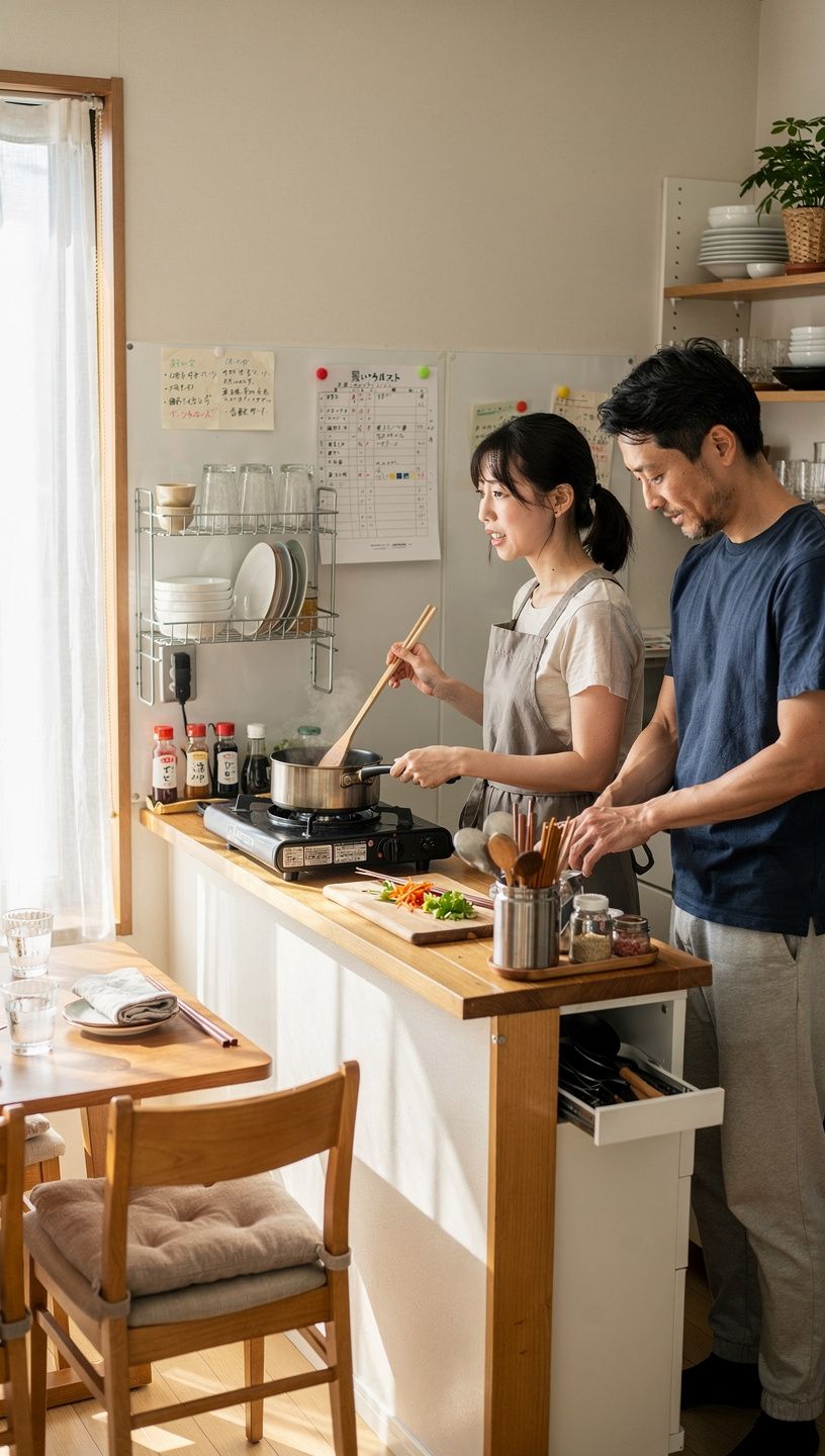 デスクの上に整然と配置された文房具と書類整理トレー。