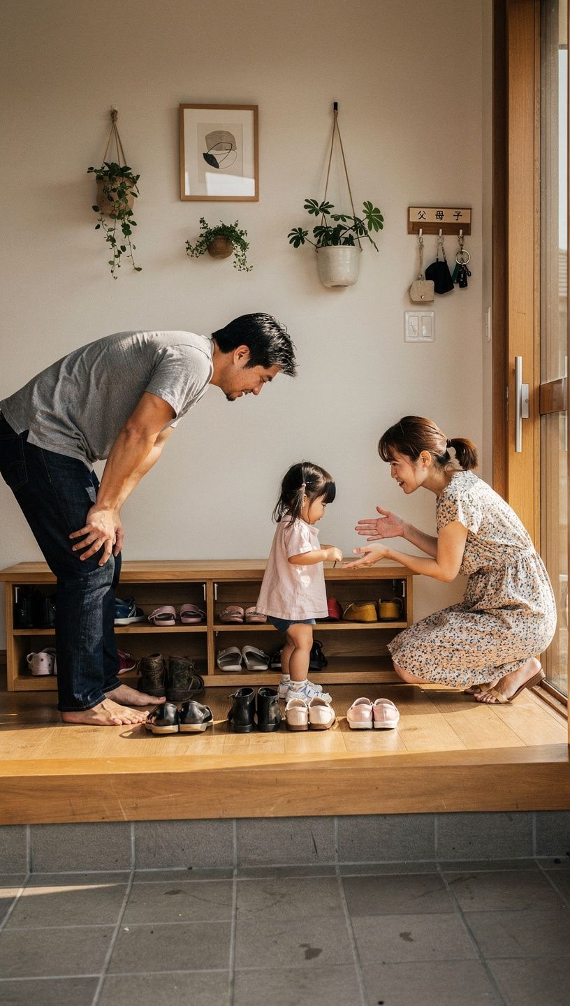 バスルームに置かれた清潔感のあるタオルと入浴用品のセット。